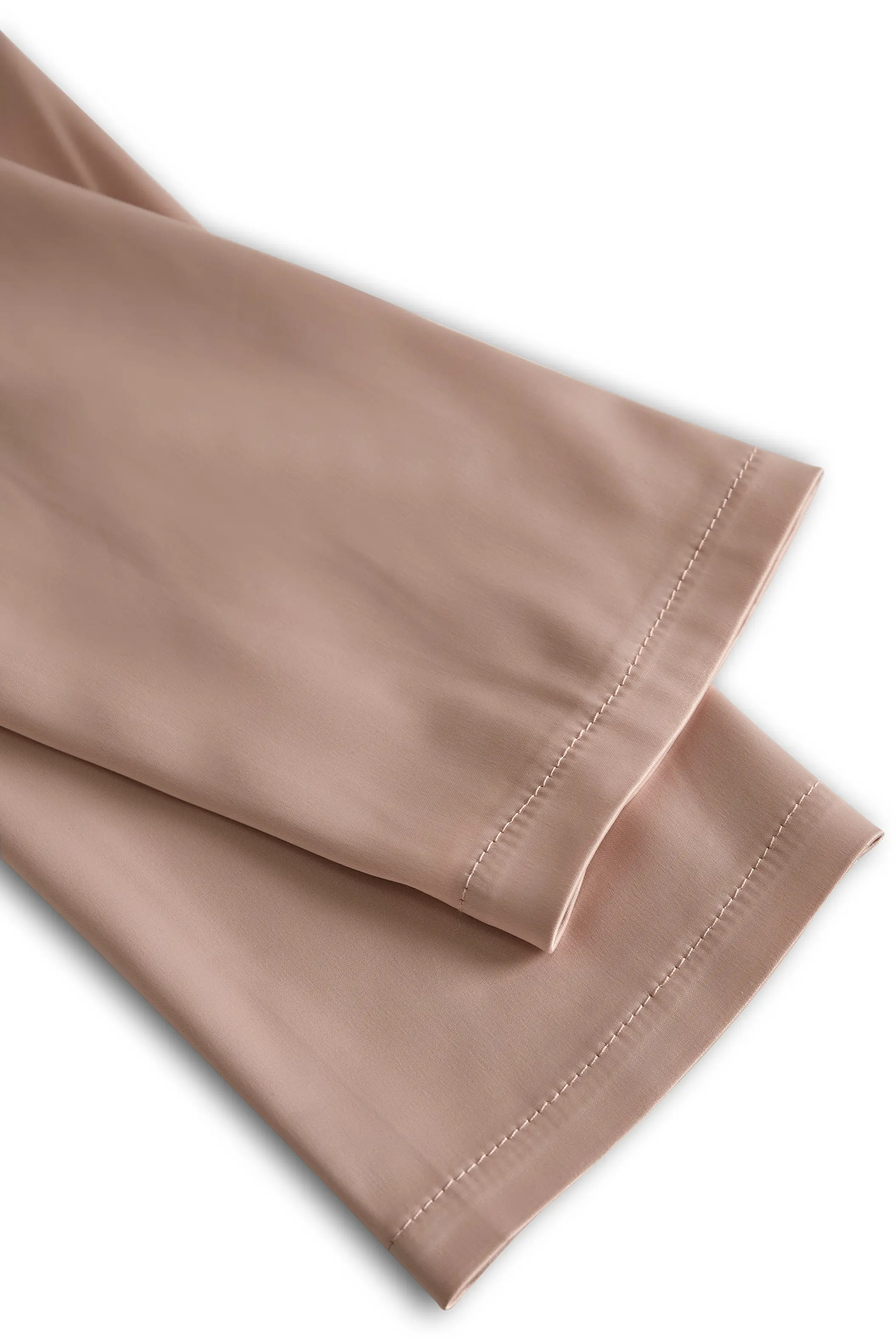 Champagne Satin Square Neck Mini Dress with Long Sleeves MollyBoo