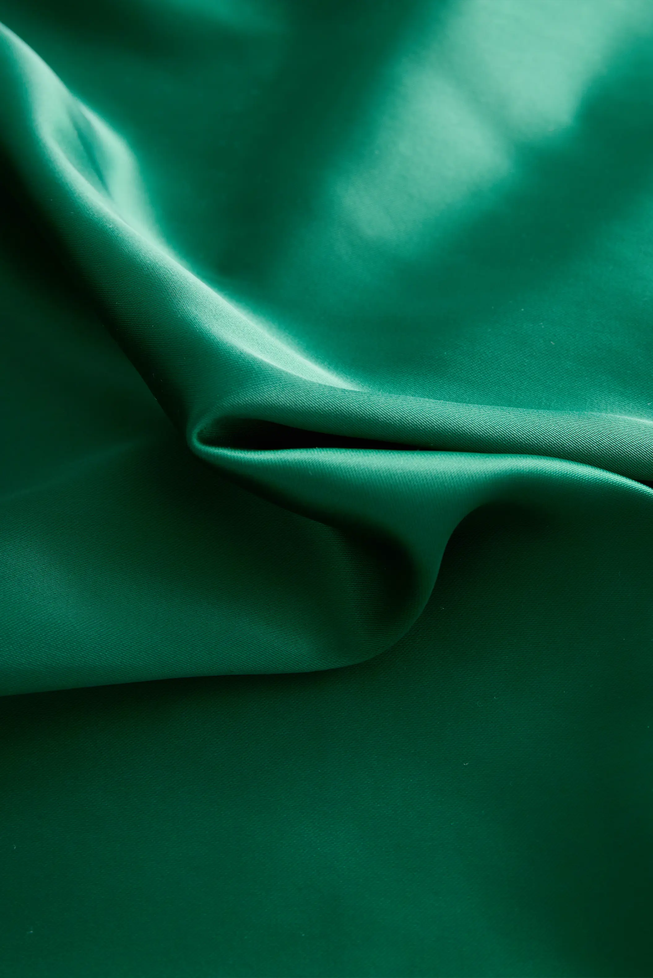 Deep V-Neck Satin Blouse with Lace Details - Emerald Allure MollyBoo