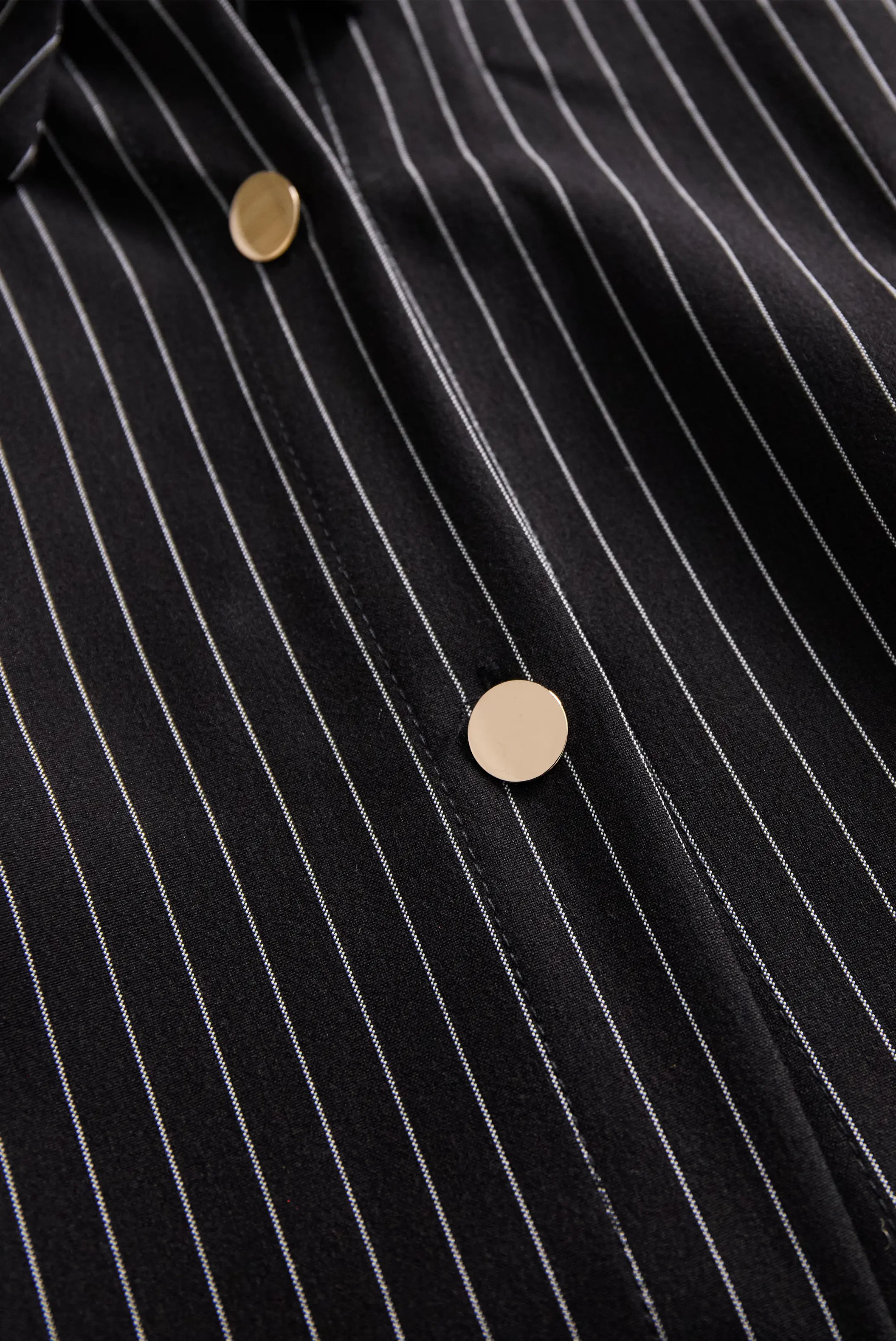 Classic Black Pinstripe Shirt Dress MollyBoo Temu