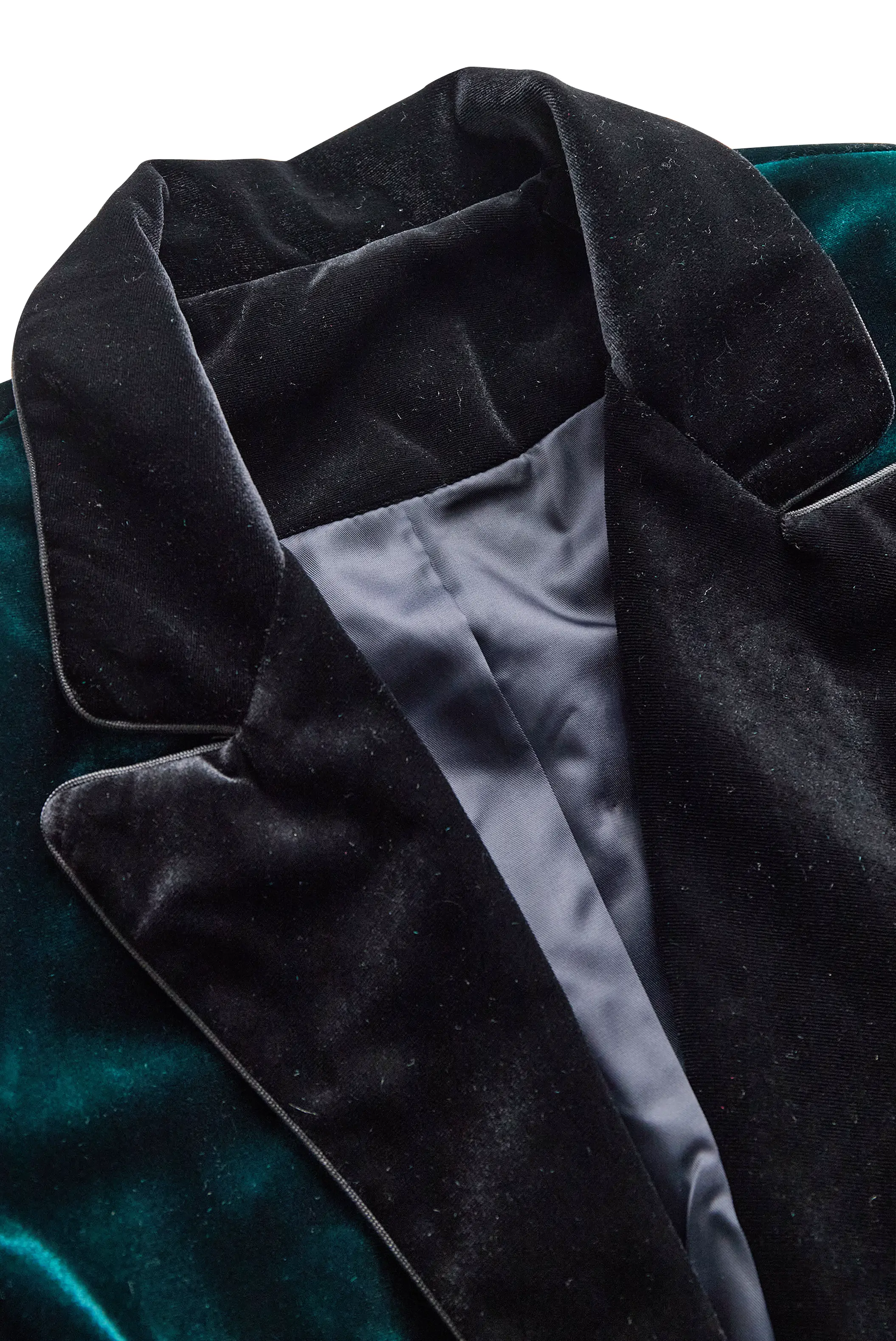 Emerald Velvet Blazer with Satin Lapels and Rose Embroidery MollyBoo Ali