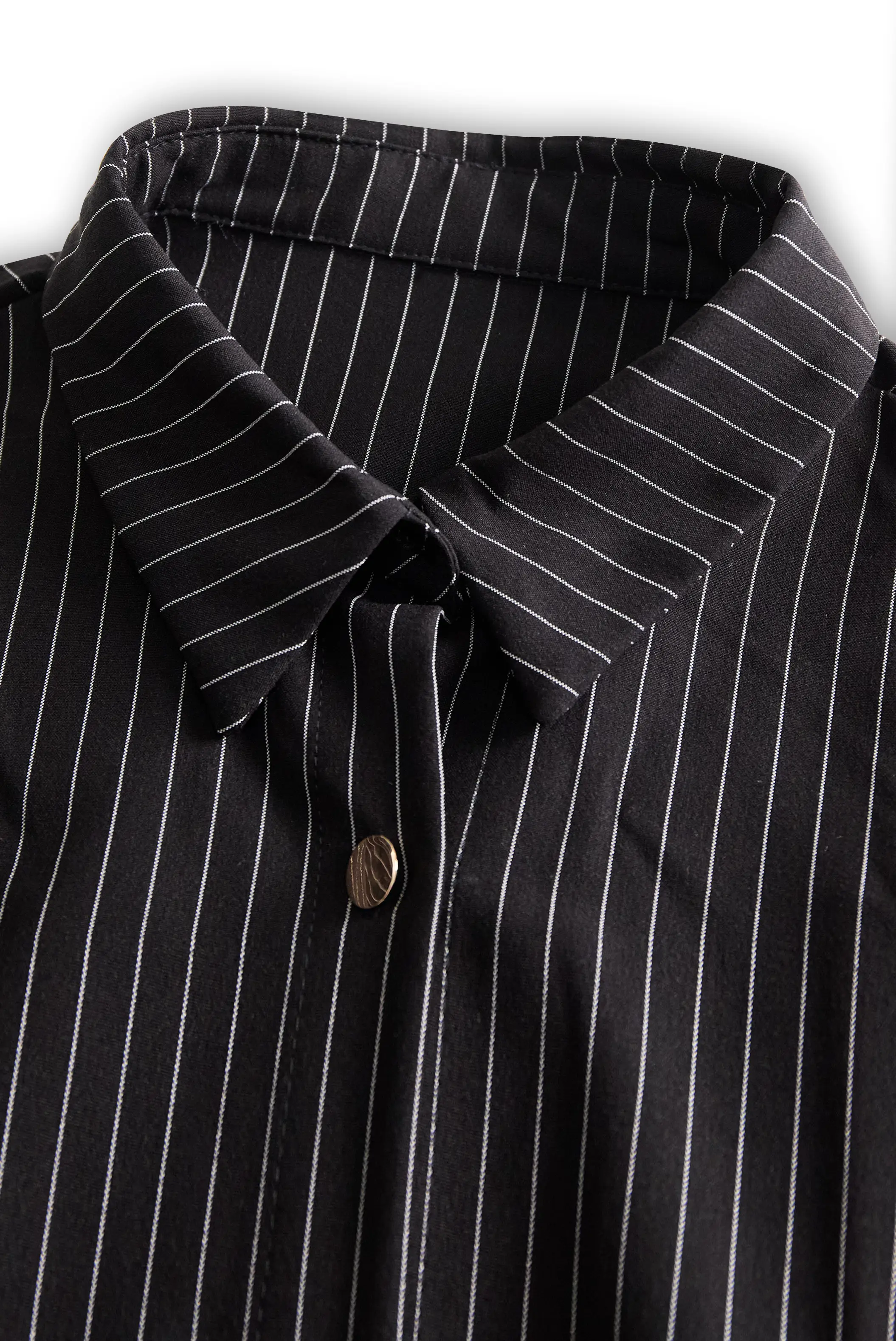 Classic Black Pinstripe Shirt Dress MollyBoo Temu