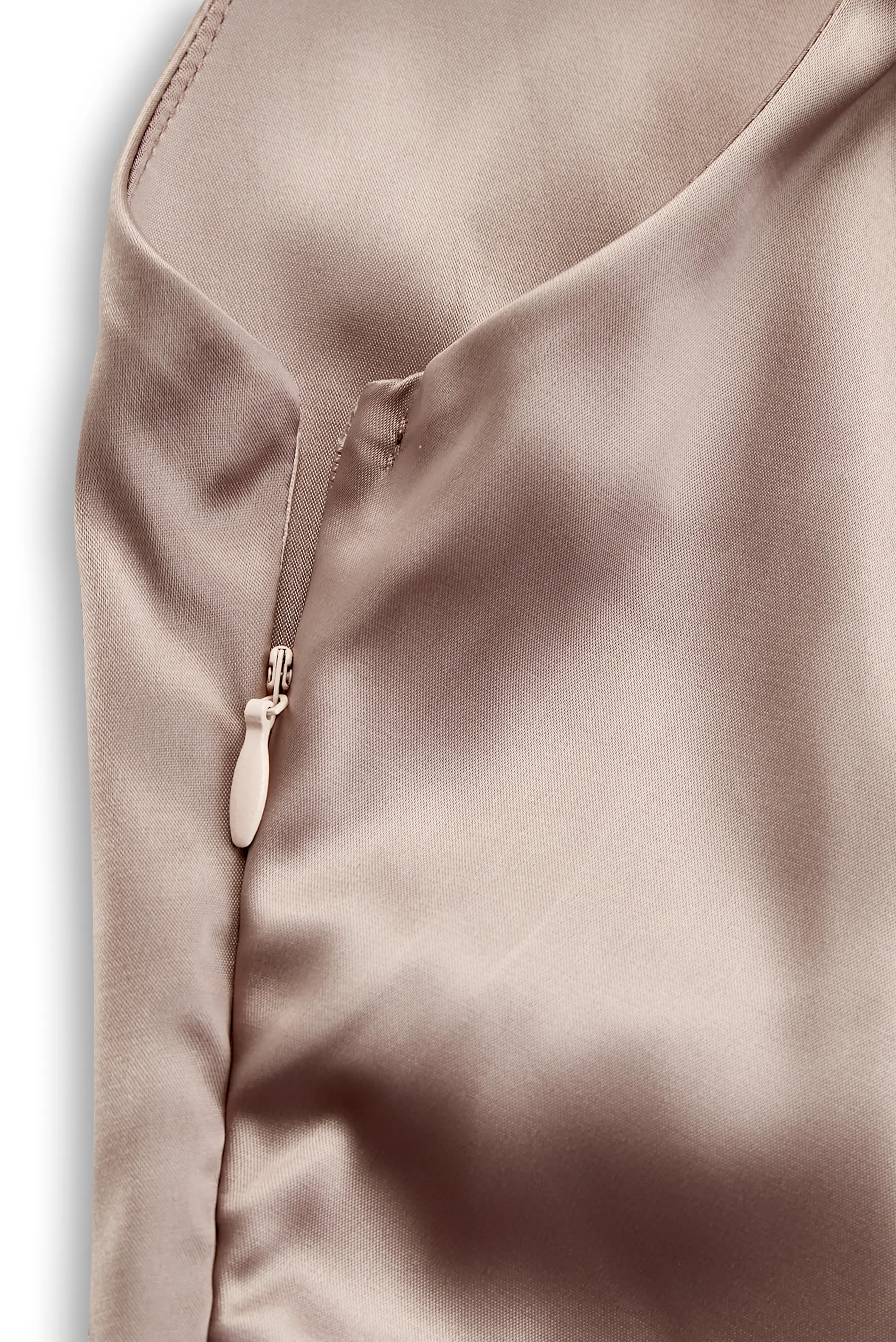 Champagne Satin One-Shoulder Gown MollyBoo