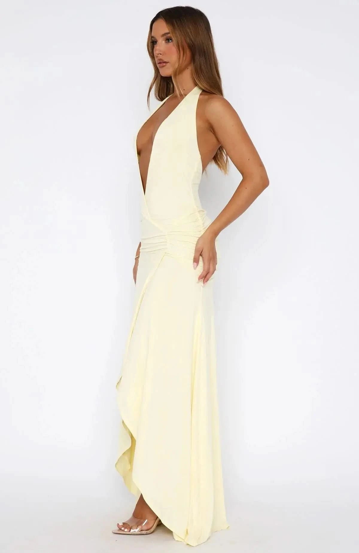 Grande Dame Juliette Plunge Maxi Dress MOLLYBOO