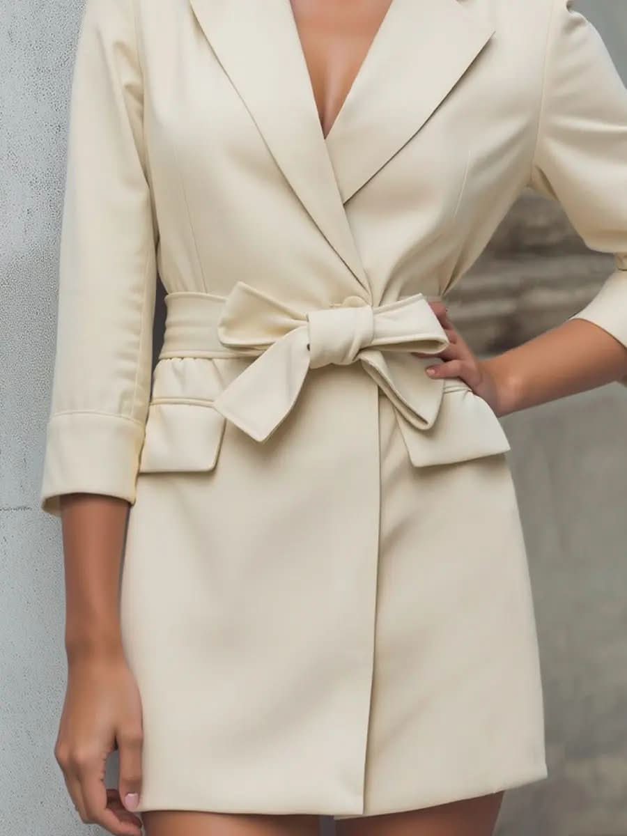 Tailored Blazer-Inspired Mini Dress With Belted Waist MollyBoo