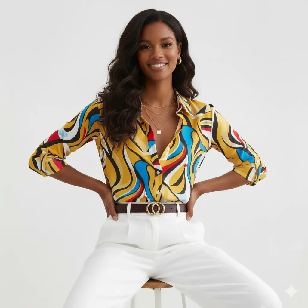 Lina - Elegant long-sleeved blouse MollyBoo