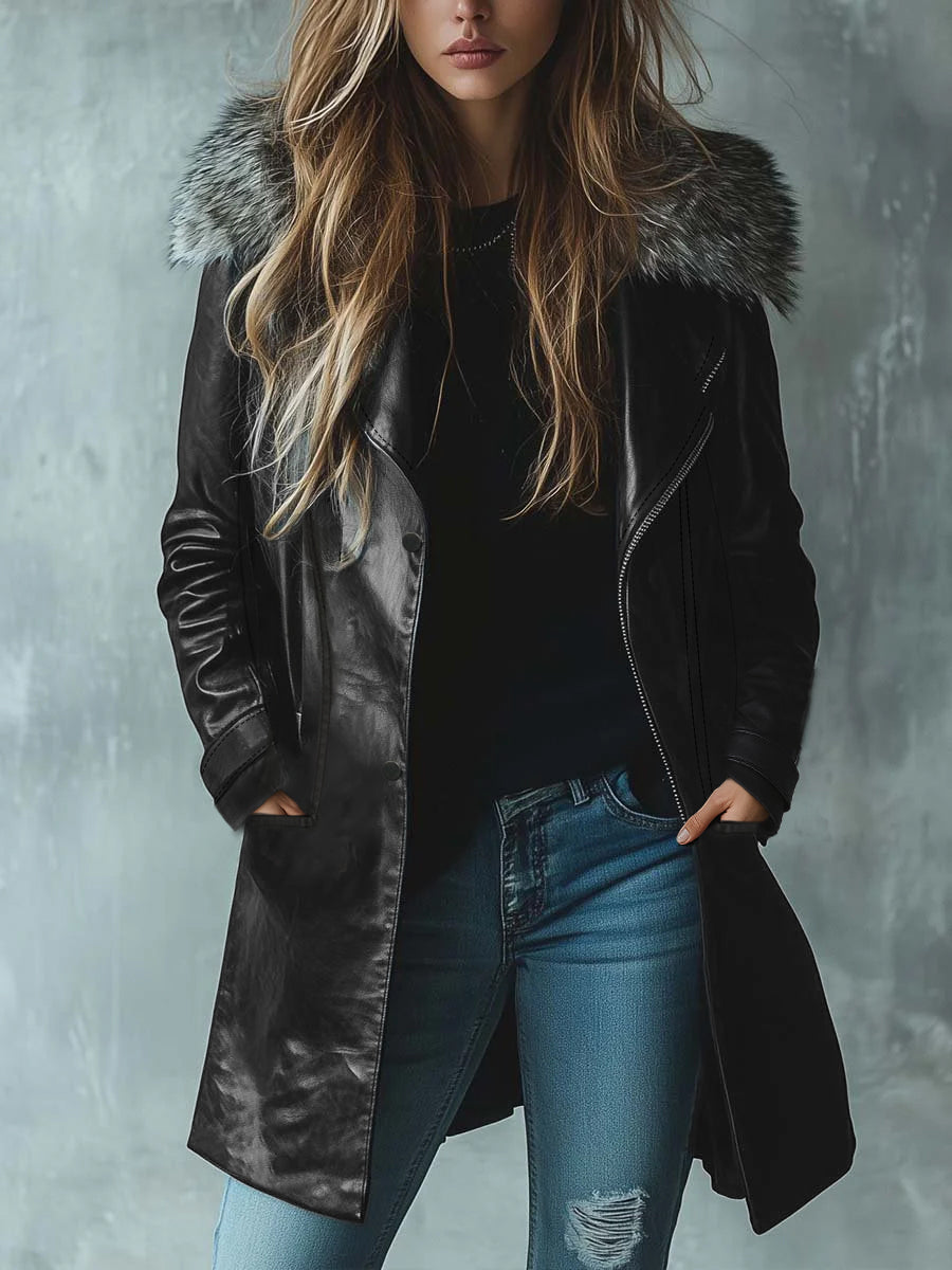 Slim Fit Leather Jacket - MollyBoo