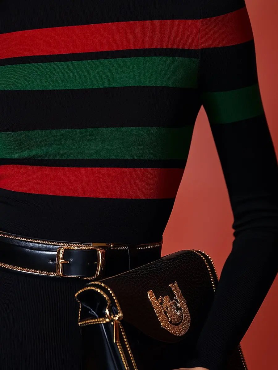 Vivid Stripes Bold Turtleneck Top MollyBoo