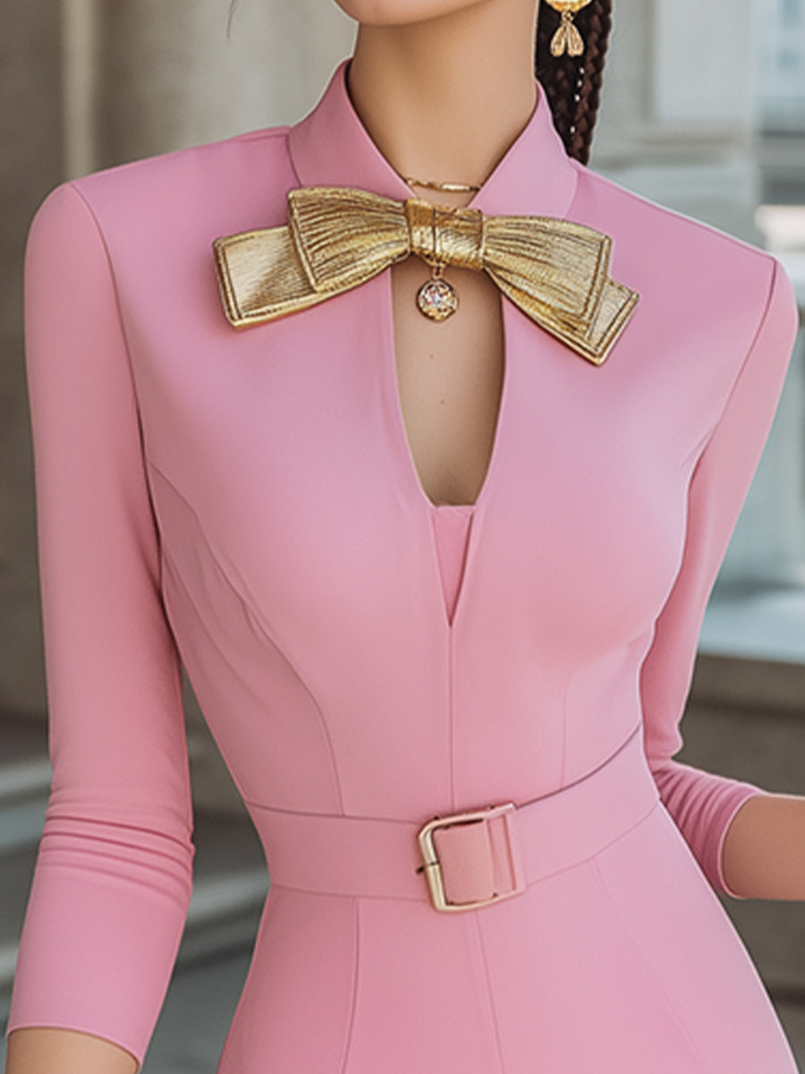Elegance Bow Collar Pencil Dress MollyBoo