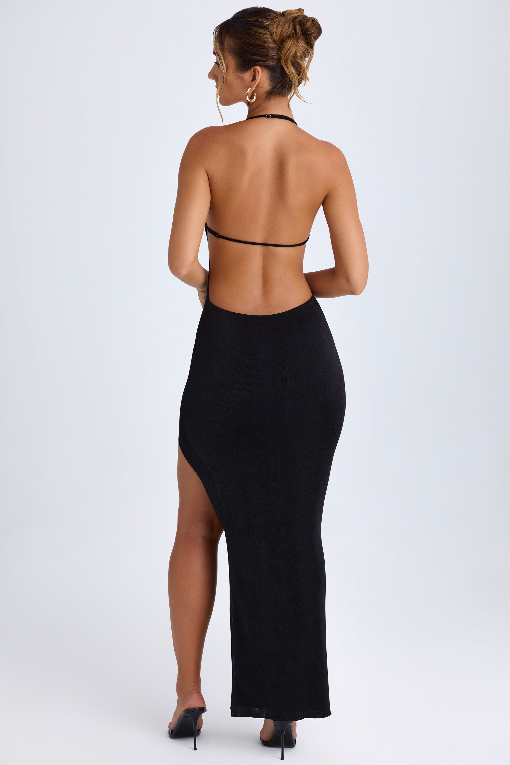 Robe Maxi Solène Noir Détail Cut-Out Élégance MollyBoo