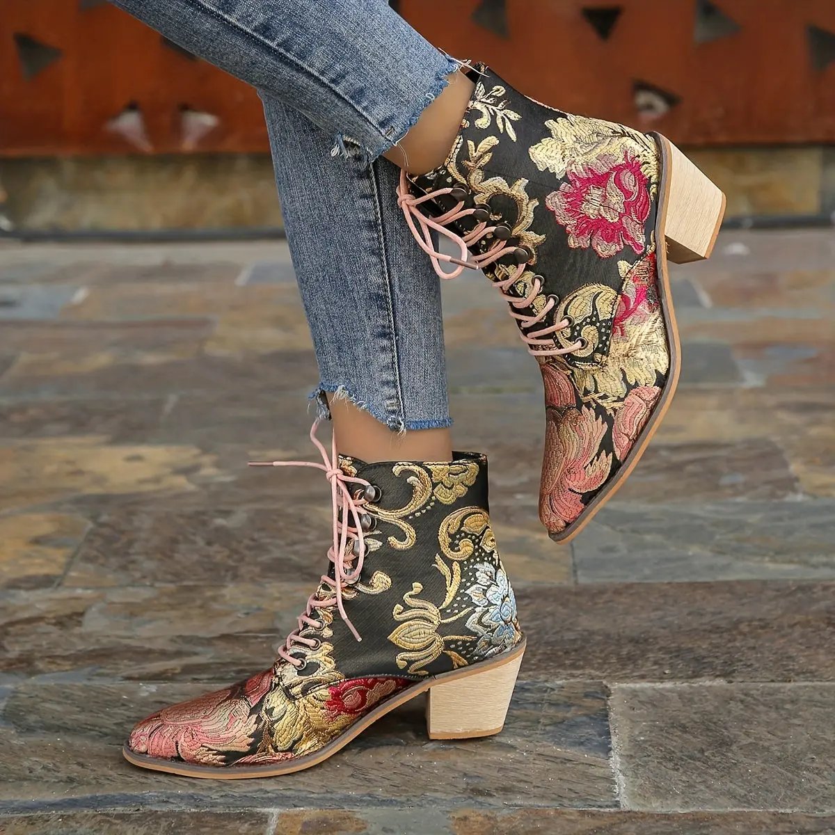 Vintage Floral Embroidered Boots MollyBoo