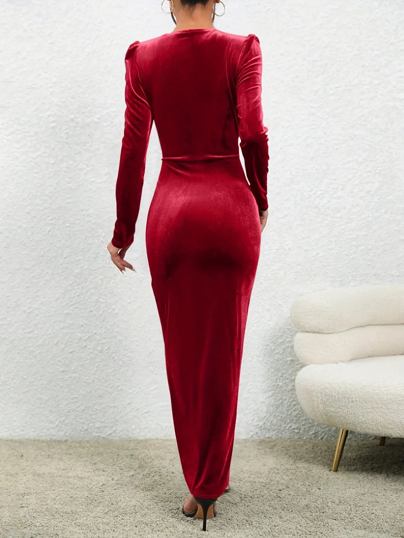 Luxury Velvet Midi Dress Crossed MollyBoo