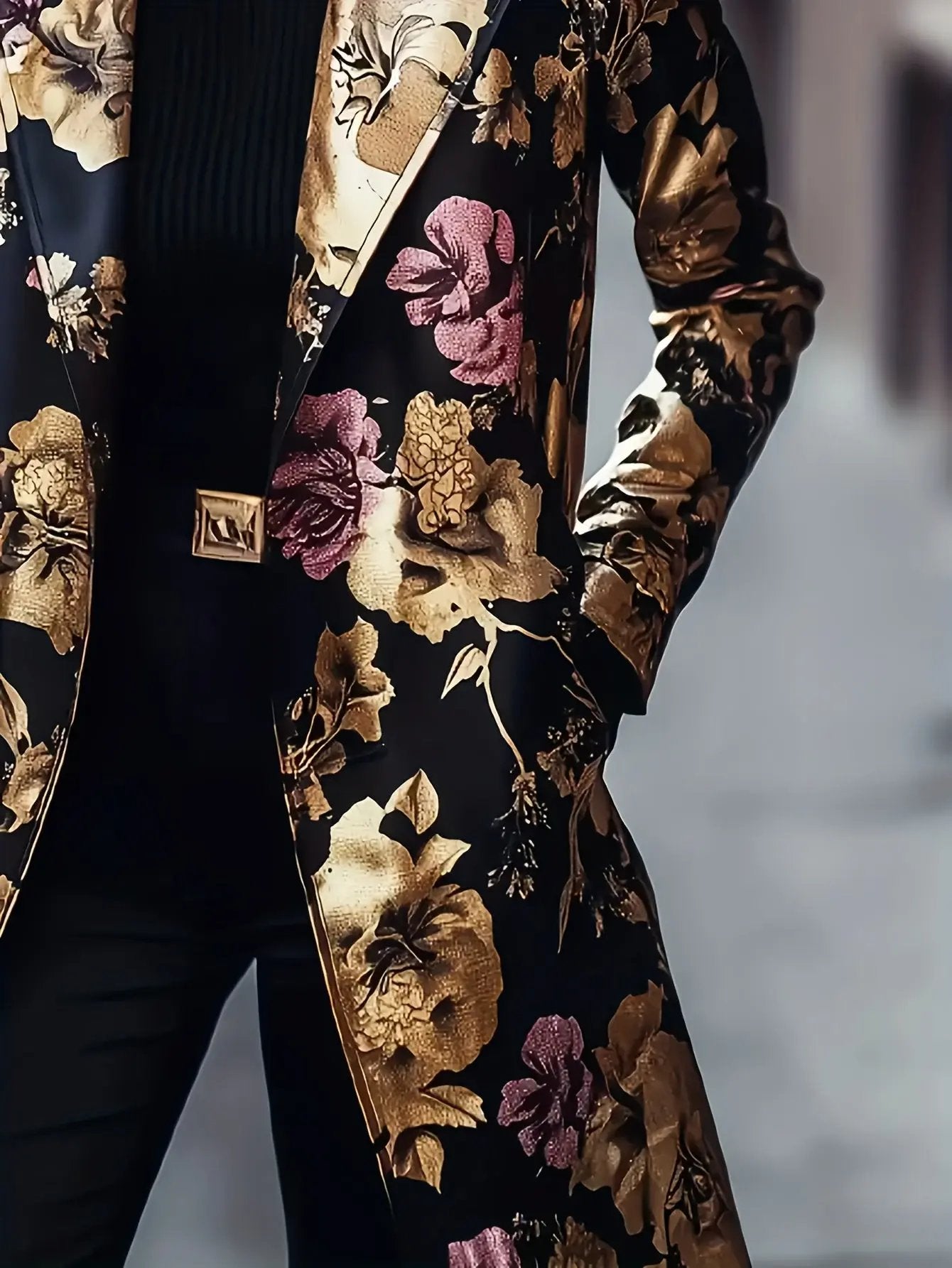 Wide metallic floral coat MollyBoo