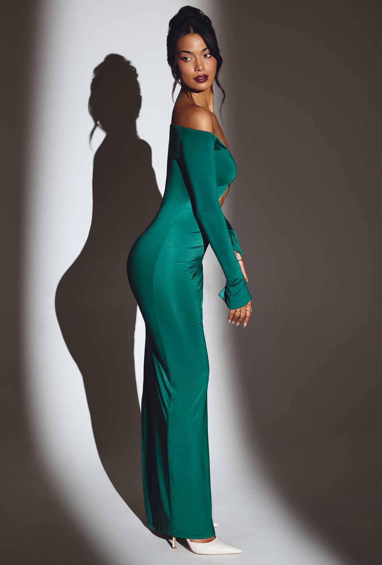 Cut Out Maxi Dress in Emerald Green MOLLYBOO