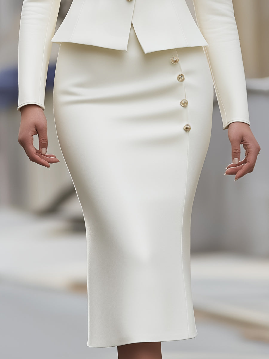 Elegant Tailored Suit Set With Button Detailing MollyBoo