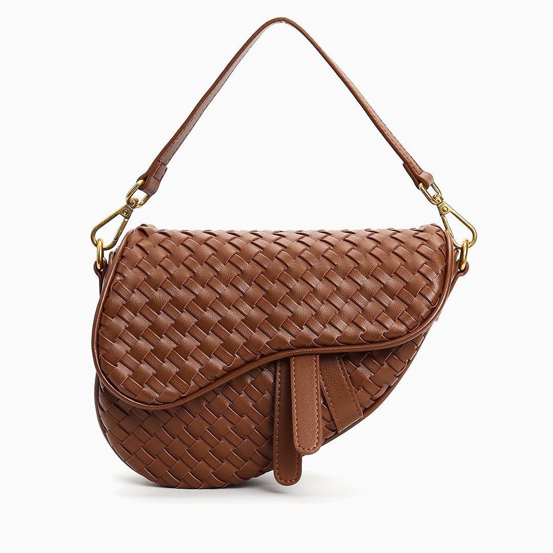 Madelyn Woven Saddle Bag LUXBAG