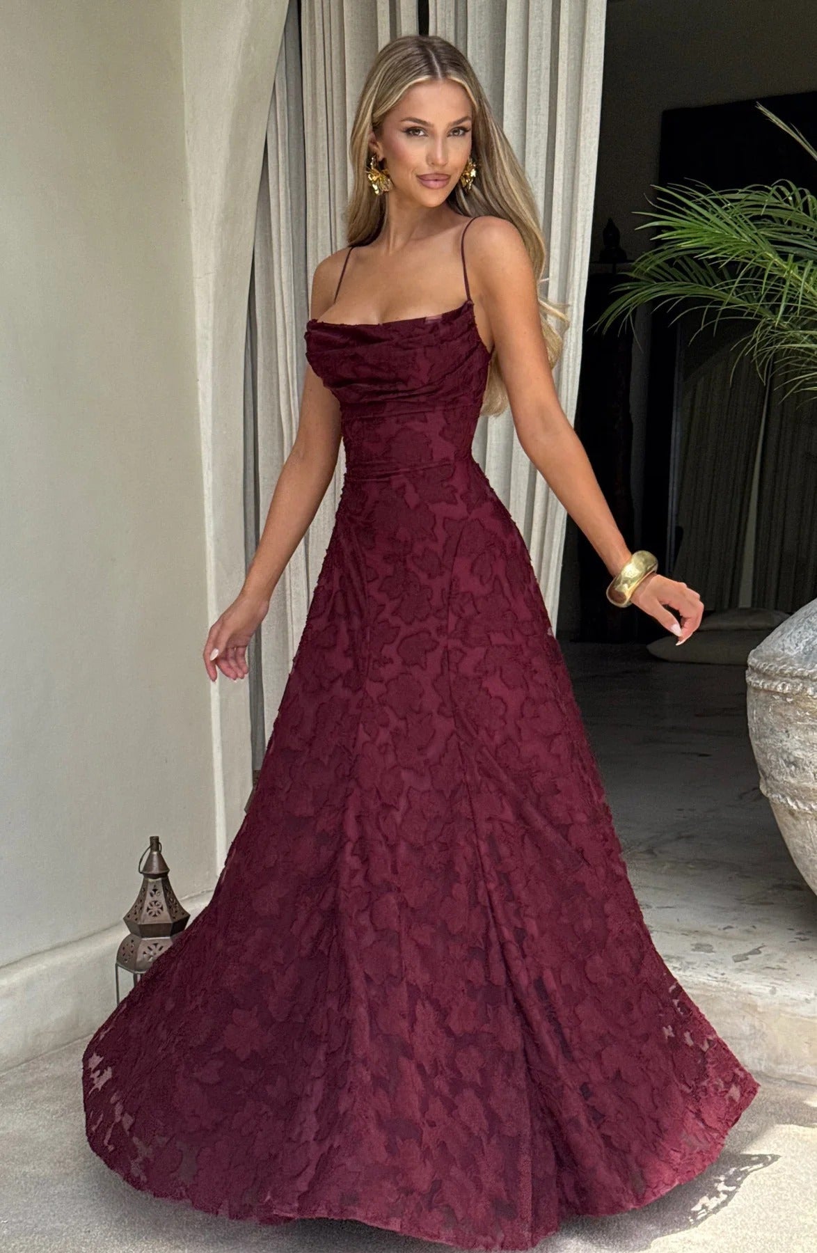 Francis Elegant Cowl Maxi Dress A minha loja