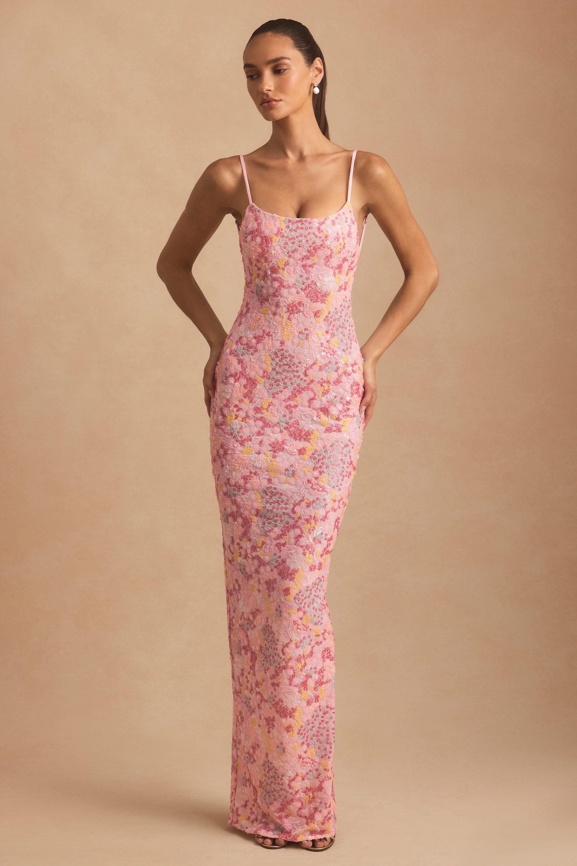 Robe Maxi Rose Bijoux Dos Nu Élégance Pure MollyBoo
