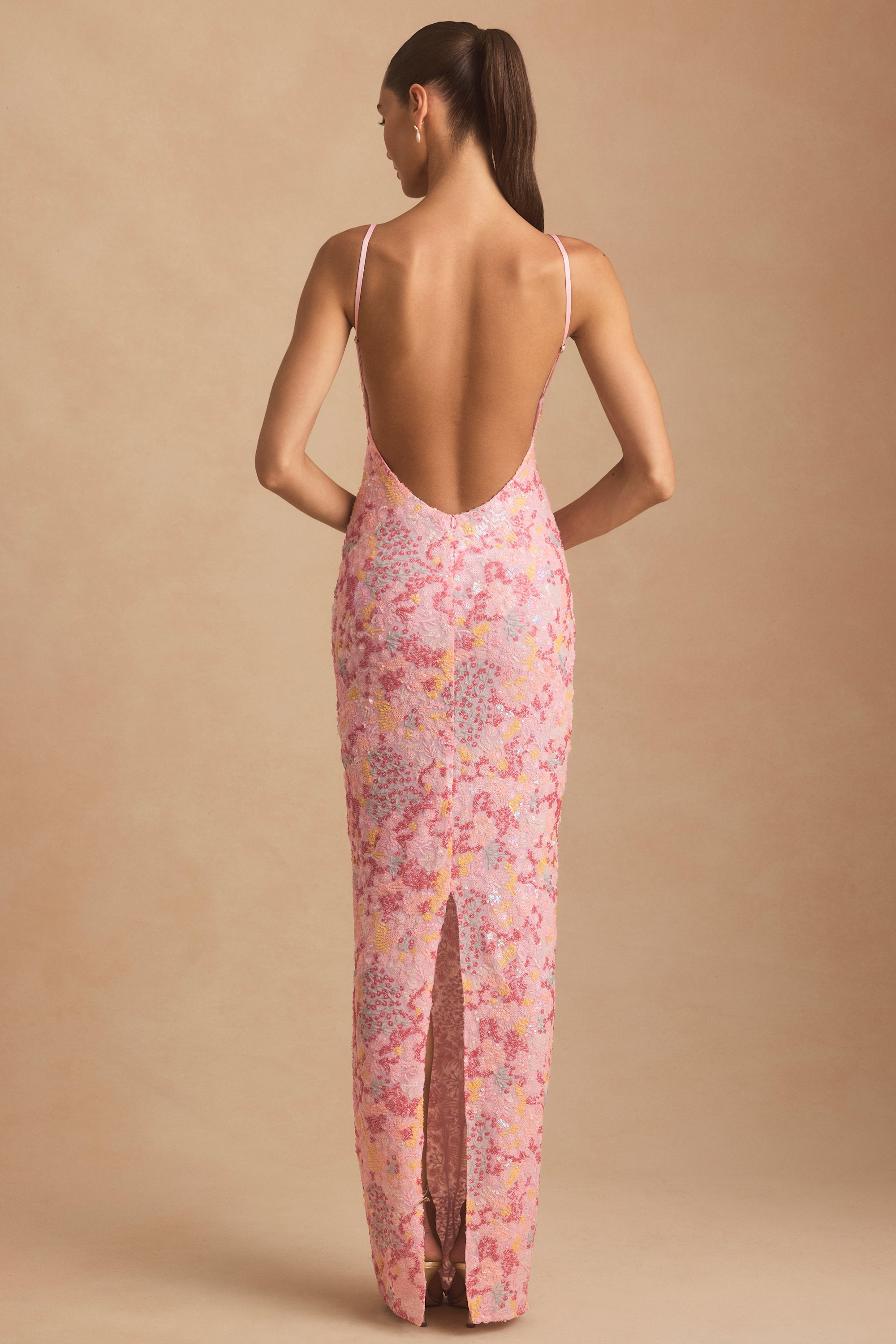 Robe Maxi Rose Bijoux Dos Nu Élégance Pure MollyBoo